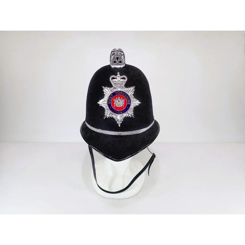 Vintage British Bobby Hat Custodian Helmet West Yorkshire Costume Prop Display